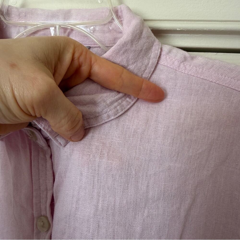 Orvis Pink / Lilac Linen Button Down Shirt Women's Size Medium - Picture 5 of 12